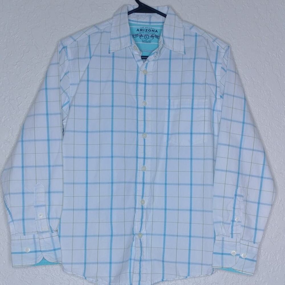 Arizona Jean Company Striped Button Front Shirt Size L (kid)